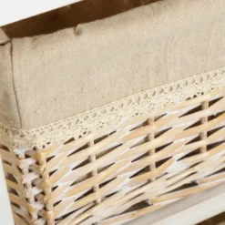 Wadiga Tables De Chevet Table De Chevet étroite Bois 1 Tiroir + 2 Paniers -SURMATELAS Soldes table de chevet etroite bois 1 tiroir 2 paniers 3