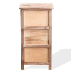 Mobili Rebecca Tables De Chevet Table De Chevet Florale 3 Tiroirs En Bois Marron Et Vert -SURMATELAS Soldes table de chevet florale 3 tiroirs en bois marron et vert 4