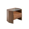 Angel Cerda Tables De Chevet Table De Chevet Hexagonale Placage Noyer Avec Un Tiroir Frontal -SURMATELAS Soldes table de chevet hexagonale placage noyer avec un tiroir frontal