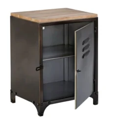 Maisons Du Monde Tables De Chevet Table De Chevet Indus En Métal Et Sapin -SURMATELAS Soldes table de chevet indus en metal et sapin 1000 1 23 174642 9