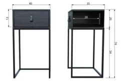 Woood Tables De Chevet Table De Chevet Industriel Noir, Table De Nuit Métal/bois -SURMATELAS Soldes table de chevet industriel noir table de nuit metal bois 5