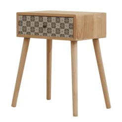 Mobili Rebecca Tables De Chevet Table De Chevet Majolique Avec 1 Tiroir Bois Marron -SURMATELAS Soldes table de chevet majolique avec 1 tiroir bois marron 2