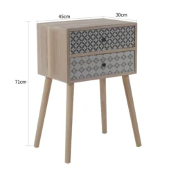 Mobili Rebecca Tables De Chevet Table De Chevet Majolique Avec 2 Tiroirs En Bois Marron -SURMATELAS Soldes table de chevet majolique avec 2 tiroirs en bois marron 2