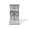 Mobili Rebecca Tables De Chevet Table De Chevet Majolique Avec 3 Tiroirs En Bois Blanc -SURMATELAS Soldes table de chevet majolique avec 3 tiroirs en bois blanc