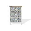 Mobili Rebecca Tables De Chevet Table De Chevet Majolique Avec 3 Tiroirs En Bois Brun Et Bleu Et Blanc 2 Mobili Rebecca Tables De Chevet Table De Chevet Majolique Avec 3 Tiroirs En Bois Brun Et Bleu Et Blanc -SURMATELAS Soldes table de chevet majolique avec 3 tiroirs en bois brun et bleu et blanc