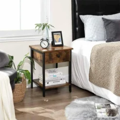 RED DECO Tables De Chevet Table De Chevet Marron H55cm -SURMATELAS Soldes table de chevet marron h55cm 2