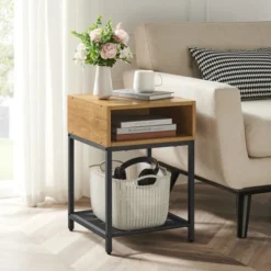 RED DECO Tables De Chevet Table De Chevet Médium MDF Chêne Clair H58CM -SURMATELAS Soldes table de chevet medium mdf chene clair h58cm 1