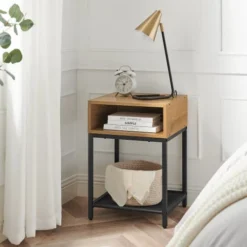 RED DECO Tables De Chevet Table De Chevet Médium MDF Chêne Clair H58CM -SURMATELAS Soldes table de chevet medium mdf chene clair h58cm 2