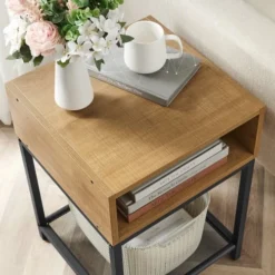 RED DECO Tables De Chevet Table De Chevet Médium MDF Chêne Clair H58CM -SURMATELAS Soldes table de chevet medium mdf chene clair h58cm 5