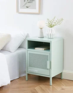 SURMATELAS Soldes -SURMATELAS Soldes table de chevet metal vert menthe 40cm 1