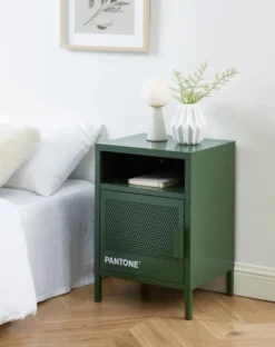 SURMATELAS Soldes -SURMATELAS Soldes table de chevet metal vert olive 40cm 1