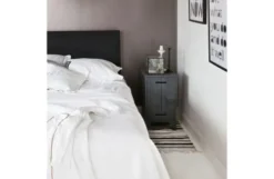 Woood Tables De Chevet Table De Chevet Murale En Bois De Pin Brossé Gris Acier -SURMATELAS Soldes table de chevet murale en bois de pin brosse gris acier 4