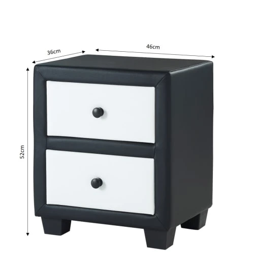 Baita Tables De Chevet Table De Chevet Noir Et Blanc L46cm 7 Baita Tables De Chevet Table De Chevet Noir Et Blanc L46cm – Image 5