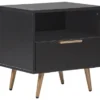 Beliani Tables De Chevet Table De Chevet Noire Et Dorée 50 X 40 Cm -SURMATELAS Soldes table de chevet noire et doree 50 x 40 cm