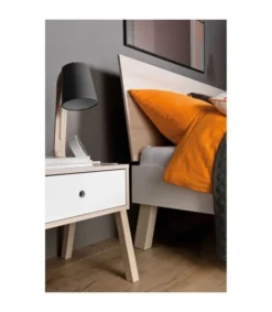 Calicosy Tables De Chevet Good Is Beautiful Table De Chevet Ou Tabouret 1 Tiroir - Blanc Et Beige -SURMATELAS Soldes table de chevet ou tabouret 1 tiroir blanc et beige 2