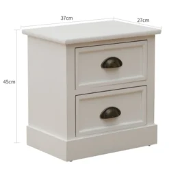 Mobili Rebecca Tables De Chevet Table De Chevet Rectangulaire Avec 2 Tiroirs En MDF Blanc -SURMATELAS Soldes table de chevet rectangulaire avec 2 tiroirs en mdf blanc 2