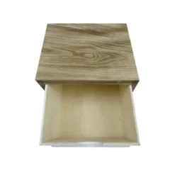 Mobili Rebecca Tables De Chevet Table De Chevet Relief Avec 2 Tiroirs En Bois Brun Et Blanc -SURMATELAS Soldes table de chevet relief avec 2 tiroirs en bois brun et blanc 4