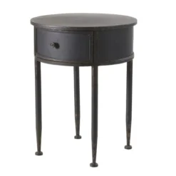 Maisons Du Monde Tables De Chevet Table De Chevet Ronde 1 Tiroir En Métal Noir -SURMATELAS Soldes table de chevet ronde 1 tiroir en metal noir 1000 8 5 187416 2