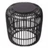 HYDILE Tables De Chevet Table De Chevet Ronde En Rotin Et En Teck -SURMATELAS Soldes table de chevet ronde en rotin et en teck