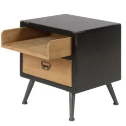 Zago Tables De Chevet Table De Chevet Sapin Massif Et Métal -SURMATELAS Soldes table de chevet sapin massif et metal 2