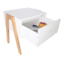 The Home Deco Factory Tables De Chevet Table De Chevet Scandi L. 44 X H. 45 Cm Blanc -SURMATELAS Soldes table de chevet scandi l 44 x h 45 cm blanc 2
