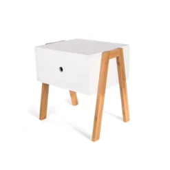 The Home Deco Factory Tables De Chevet Table De Chevet Scandi L. 44 X H. 45 Cm Blanc