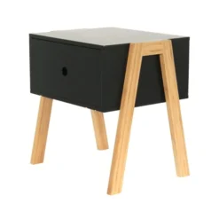 The Home Deco Factory Tables De Chevet Table De Chevet Scandi L. 44 X H. 45 Cm Noir