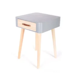 The Home Deco Factory Tables De Chevet Table De Chevet Scandinave 1 Tiroir Gris