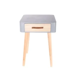 The Home Deco Factory Tables De Chevet Table De Chevet Scandinave 1 Tiroir Gris -SURMATELAS Soldes table de chevet scandinave 1 tiroir gris 4