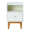 Meubles & Design Tables De Chevet Table De Chevet Scandinave Avec Tiroir Et Niche Blanc -SURMATELAS Soldes table de chevet scandinave avec tiroir et niche blanc