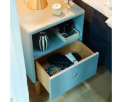 Meubles & Design Tables De Chevet Table De Chevet Scandinave Avec Tiroir Et Niche Blanc -SURMATELAS Soldes table de chevet scandinave avec tiroir et niche blanc 4