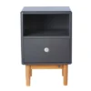 Meubles & Design Tables De Chevet Table De Chevet Scandinave Avec Tiroir Et Niche Gris Foncé -SURMATELAS Soldes table de chevet scandinave avec tiroir et niche gris fonce