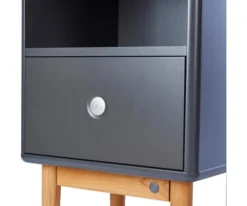 Meubles & Design Tables De Chevet Table De Chevet Scandinave Avec Tiroir Et Niche Gris Foncé -SURMATELAS Soldes table de chevet scandinave avec tiroir et niche gris fonce 3