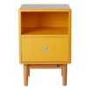Meubles & Design Tables De Chevet Table De Chevet Scandinave Avec Tiroir Et Niche Moutarde -SURMATELAS Soldes table de chevet scandinave avec tiroir et niche moutarde
