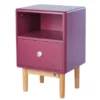 Meubles & Design Tables De Chevet Table De Chevet Scandinave Avec Tiroir Et Niche Rose -SURMATELAS Soldes table de chevet scandinave avec tiroir et niche rose