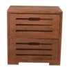 Mobili Rebecca Tables De Chevet Table De Chevet Sculpté Avec 2 Tiroirs En Bois Marron -SURMATELAS Soldes table de chevet sculpte avec 2 tiroirs en bois marron