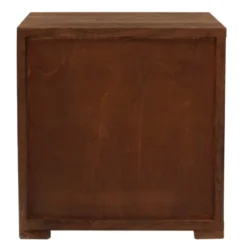 Mobili Rebecca Tables De Chevet Table De Chevet Sculpté Avec 2 Tiroirs En Bois Marron -SURMATELAS Soldes table de chevet sculpte avec 2 tiroirs en bois marron 5