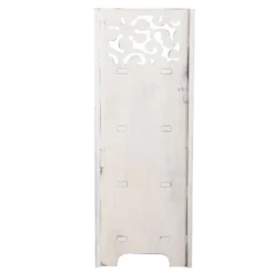 Mobili Rebecca Tables De Chevet Table De Chevet Sculpté Avec 3 Tiroirs Bois Et Osier Blanc -SURMATELAS Soldes table de chevet sculpte avec 3 tiroirs bois et osier blanc 5