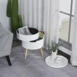 Homcom Tables De Chevet Table De Chevet - Table Basse Avec 2 Compartiments De Rangement Blanc 13 Homcom Tables De Chevet Table De Chevet - Table Basse Avec 2 Compartiments De Rangement Blanc -SURMATELAS Soldes table de chevet table basse avec 2 compartiments de rangement blanc 5