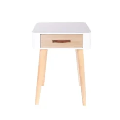 The Home Deco Factory Tables De Chevet Table De Chevet Vintage L. 35 X H. 48 Cm Blanc -SURMATELAS Soldes table de chevet vintage l 35 x h 48 cm blanc 3