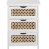 Beliani Tables De Chevet Table De Nuit à 3 Tiroirs En Bois Et Blanc -SURMATELAS Soldes table de nuit a 3 tiroirs en bois et blanc