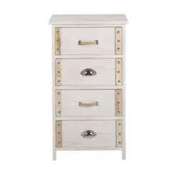 Beliani Tables De Chevet Table De Nuit à 4 Tiroirs En Bois Crème -SURMATELAS Soldes table de nuit a 4 tiroirs en bois creme 4