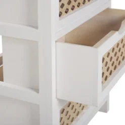 Beliani Tables De Chevet Table De Nuit à 4 Tiroirs En Bois Et Blanc -SURMATELAS Soldes table de nuit a 4 tiroirs en bois et blanc 4