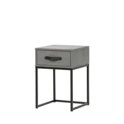Woood Tables De Chevet Table De Nuit En Pin Massif Gris -SURMATELAS Soldes table de nuit en pin massif gris 2
