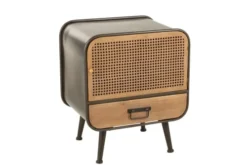 Hellin Tables De Chevet Table De Nuit Industriel En Métal 1 Porte Et 1 Tiroir -SURMATELAS Soldes table de nuit industriel en metal 1 porte et 1 tiroir 2