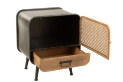 Hellin Tables De Chevet Table De Nuit Industriel En Métal 1 Porte Et 1 Tiroir -SURMATELAS Soldes table de nuit industriel en metal 1 porte et 1 tiroir 3