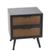Hellin Tables De Chevet Table De Nuit Industrielle En Métal 2 Tiroirs -SURMATELAS Soldes table de nuit industrielle en metal 2 tiroirs