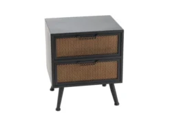 Hellin Tables De Chevet Table De Nuit Industrielle En Métal 2 Tiroirs