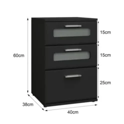 ML-Design Tables De Chevet Table De Nuit Noir MDF 40x60x38 Cm 8 ML-Design Tables De Chevet Table De Nuit Noir MDF 40x60x38 Cm -SURMATELAS Soldes table de nuit noir mdf 40x60x38 cm 2