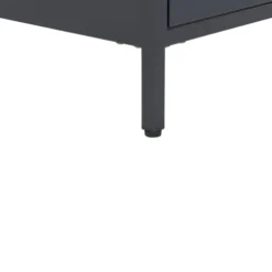 Beliani Tables De Chevet Table De Nuit Noire En Acier à 2 Tiroirs -SURMATELAS Soldes table de nuit noire en acier a 2 tiroirs 5